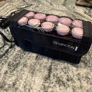 Remington Pink Heated Roller Set with Black Travel Case